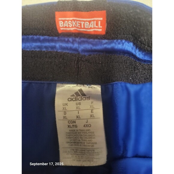 Adidas 3 Stripe Mens Basketball Pants Blue XL EUC - Picture 4 of 6